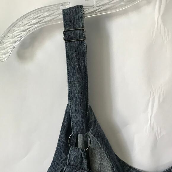 Lane Bryant Jumpsuit Size 18 Womens Cotton Denim Elastic Bodice Side Pockets - Picture 5 of 9